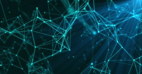 Digital Network Connection Animation With Dots And Lines. Futuristic Technology. Stock Footage 189910501