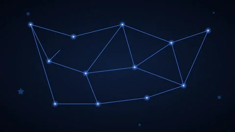 Digital Network Connection Animation with Glowing Blue Constellation Lines o Stock Footage 333338419