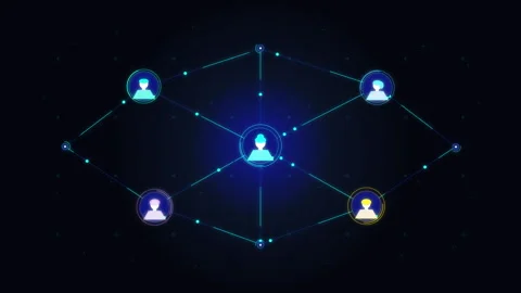 Digital network connection animation with glowing nodes and data lines Stock Footage 346547039