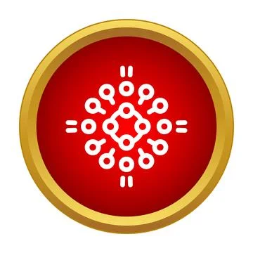 Digital network connection concept in gold frame icon Stock Illustration