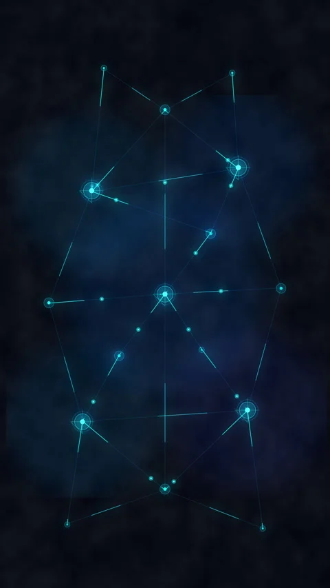 Digital network connection, cyber technology node structure 库存影片 347563041