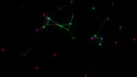 Digital network connection in dark background with glowing Vídeos de archivo 338010187