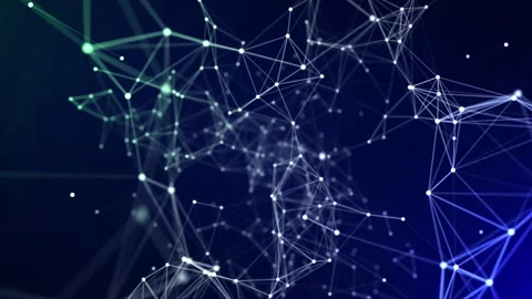 Digital Network Connection With Dots And Lines. Data Visualization. 4K Video stock 195424747