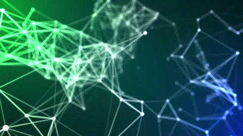 Digital Network Connection With Dots And Lines. Big Data Visualization. Stock Footage 195424754