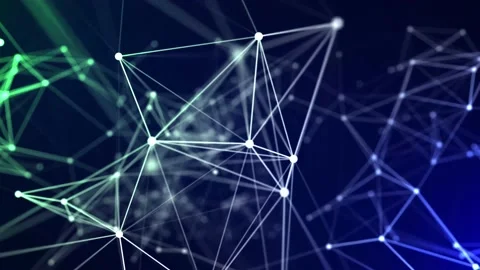 Digital Network Connection With Dots And Lines Animation. 4K Stock Footage 195424769
