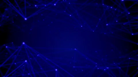 Digital Network Connection with Glowing Blue Particles and Lines Loop Animated Stock Footage 318597422