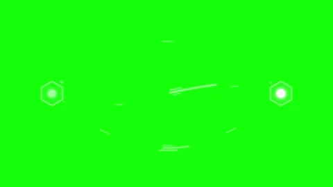 Digital network connection hud with hexagon nodes on green screen interface Stock Footage 344863124