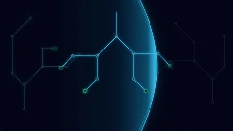 Digital network connection hud interface with scanning radar beam motion te.. Stock Footage 344861395