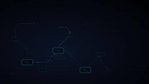Digital network connection hud interface with glowing data nodes and lines .. Stock Footage 348331809