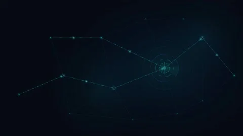 Digital network connection hud overlay with pulsing data nodes and geometri.. Stock Footage 348331790