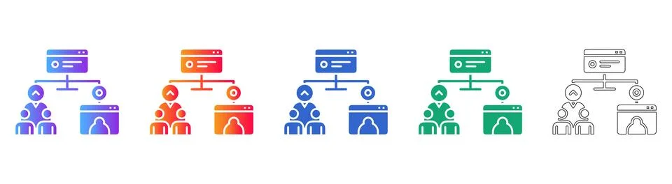 Digital Network Connection Icons with User Avatars イラスト素材