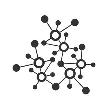 Digital network connection illustration or molecular vector icon and logo Stock Illustration