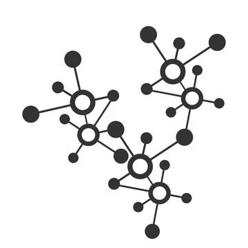 Digital network connection illustration or molecular vector icon and logo Stock Illustration