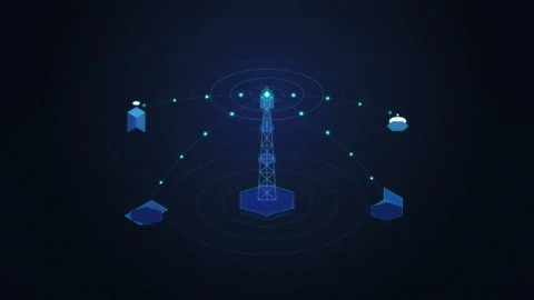 Digital network connection map technology data transfer loop Stock Footage 347200430