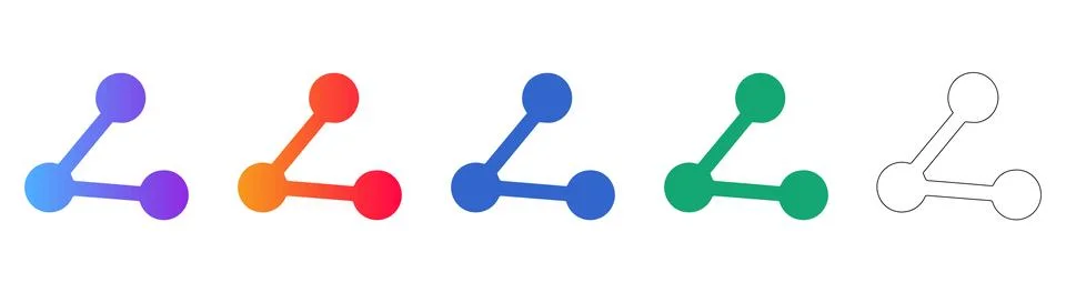 Digital Network Connection Node Icons 库存插图