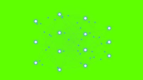 Digital network connection nodes glowing on green screen background Stock Footage 345588199