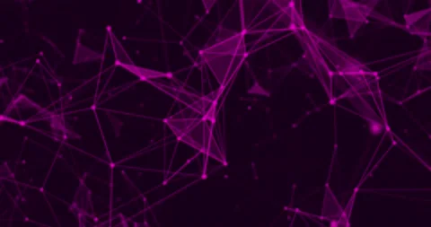 Digital Network Connection With Pink Dots And Lines. Futuristic Technology. Stock Footage 190477323