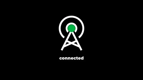 Digital Network Connection Status Animation - Connected Signal Indicator. Stock Footage 340058434