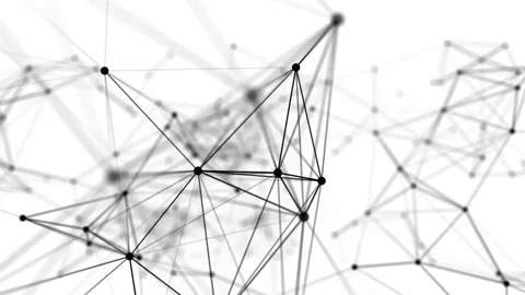 Digital Network Connection Structure Animation with Dots And Lines.  Stock Footage 236680161