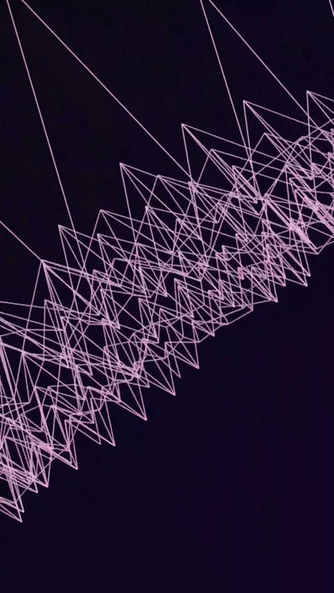 Digital network connections. Abstract tech background with pink lines. Видео 339638076