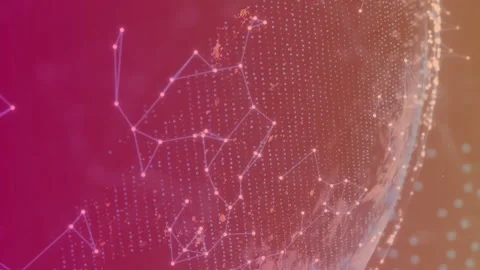 Digital network connections and data points animation over rotating globe Stock Footage 313088923