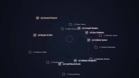 Digital Network Connections and Data Flow Abstract Background Stock Footage 348416524