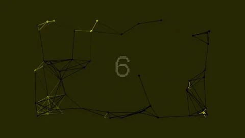 Digital network connections forming abstract glowing geometric pattern Stock Footage 342095588