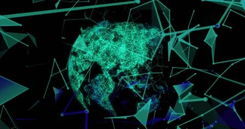 Digital network connections forming globe, representing global communication 스톡 일러스트
