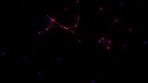 Digital network connections move through dark space Stock Footage 338226773