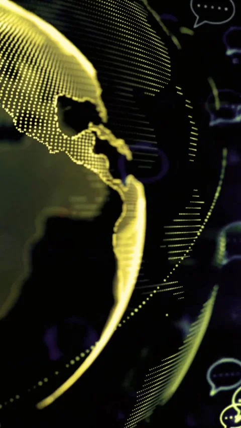 Digital network connections worldwide. Global communication technology Stock Footage 339638185