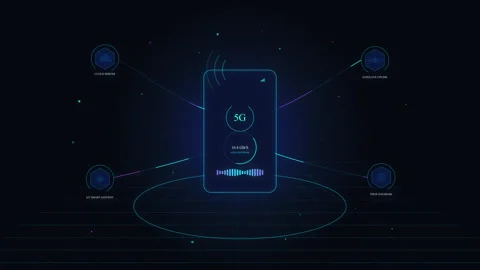 Digital network connectivity and data transfer motion graphic animation Stock Footage 347200899