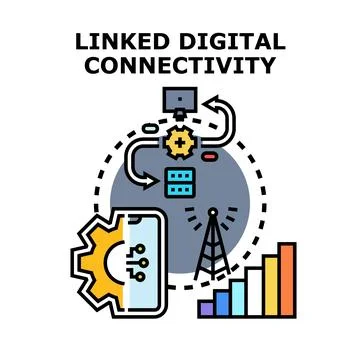 Digital network connectivity concept and data communication Illustrazione stock