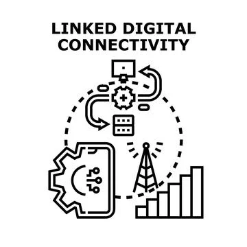 Digital network connectivity concept and data communication Illustrazione stock