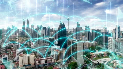 Digital Network Connectivity Stock Footage 163871547