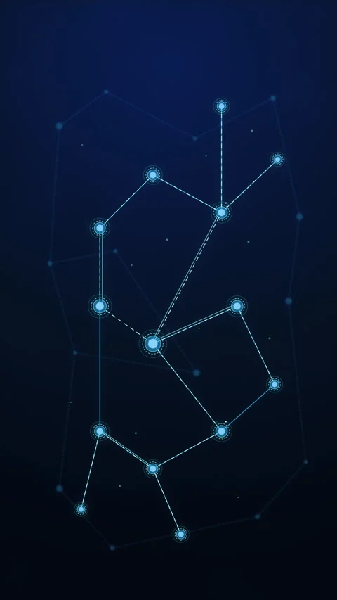 Digital network constellation node connection interface technology background 库存影片 347563197