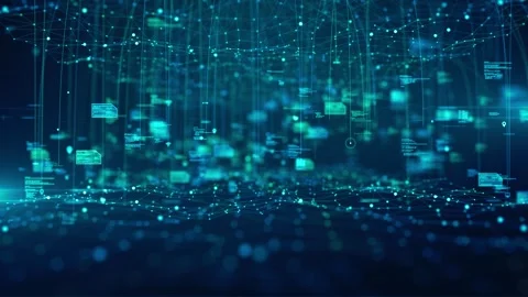 Digital network data analysis future connectivity of information technology Video stock 303565040