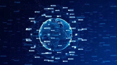 Digital Network Data and Communication Network Concept Abstract Background Stock Footage 99036598