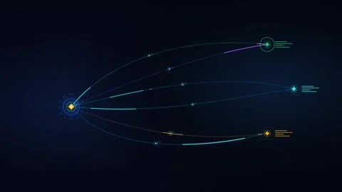 Digital network data connection hud interface with animated nodes and infor.. Stock Footage 348331952
