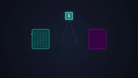 Digital Network Data Grid Abstract Background with Glowing Neon Lines and N.. Stock Footage 348422788