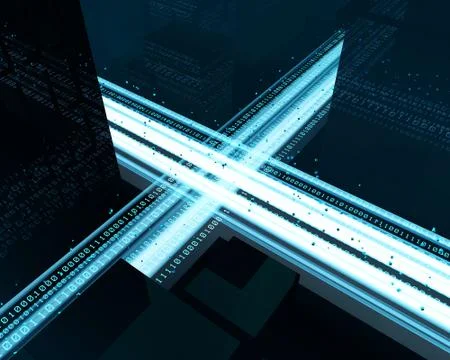 Digital network data transmission and network technology Stock Illustration