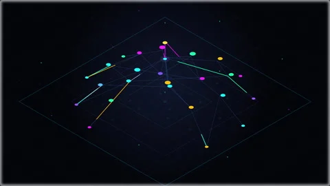 Digital network data visualization and technology connection motion graphic Stock Footage 347245368