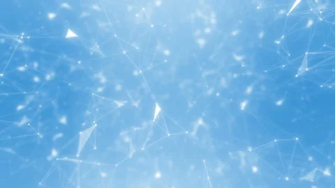 Digital network of dot and white lines, dots, triangles and node. Free fall of a Stock Footage 114882135