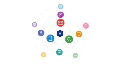 Digital Network Ecosystem and Connectivity Concept Illustration Stockbeeldmateriaal 333276584