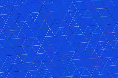 Digital network with glowing triangles on a blue background Stock Photos
