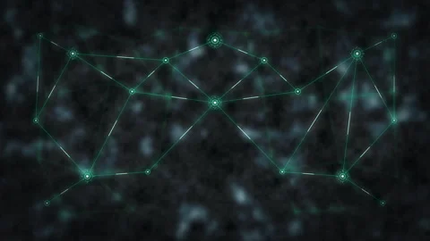 Digital network graph and data connection grid with glowing nodes Stock Footage 347941966