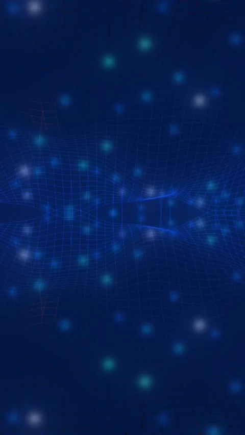 Digital network grid with bokeh lights, abstract technology background Stock Footage 339961973