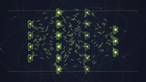 Digital Network Grid Connection Data Flow Futuristic Technology Abstract Ba.. Stock Footage 348423733