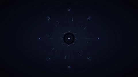 Digital network hub abstract animation: glowing data connectivity and cyber.. 库存影片 344863041