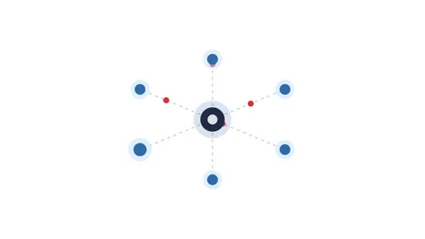 Digital Network Hub Connecting Nodes for Data Flow and Integration 스톡 동영상 347162928