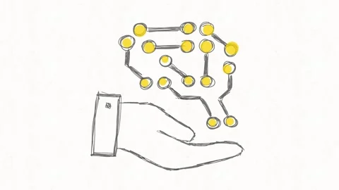 Digital Network in Human Hand Technology Connection Concept Stock Footage 342018111
